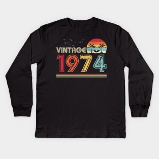 Vintage 1974 Limited Edition 47th Birthday Gift 47 Years Old Kids Long Sleeve T-Shirt